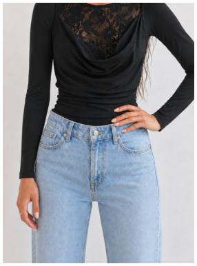 Black lace panel top